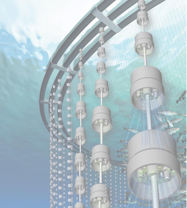 Technical illustration of underwater trap device array